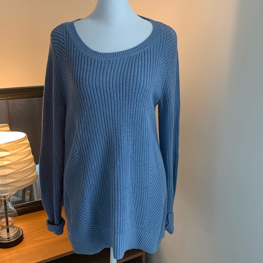 Loft Blue Long Sleeve Crew Neck Sweater/ Small